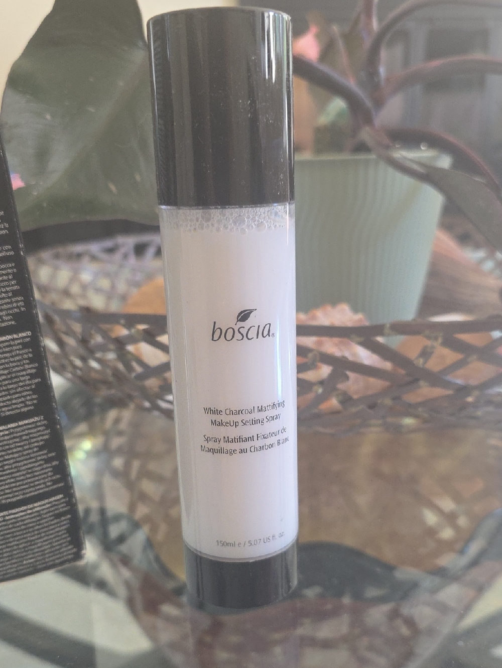 boscia White Charcoal Mattifying Makeup Setting Spray in White and Black